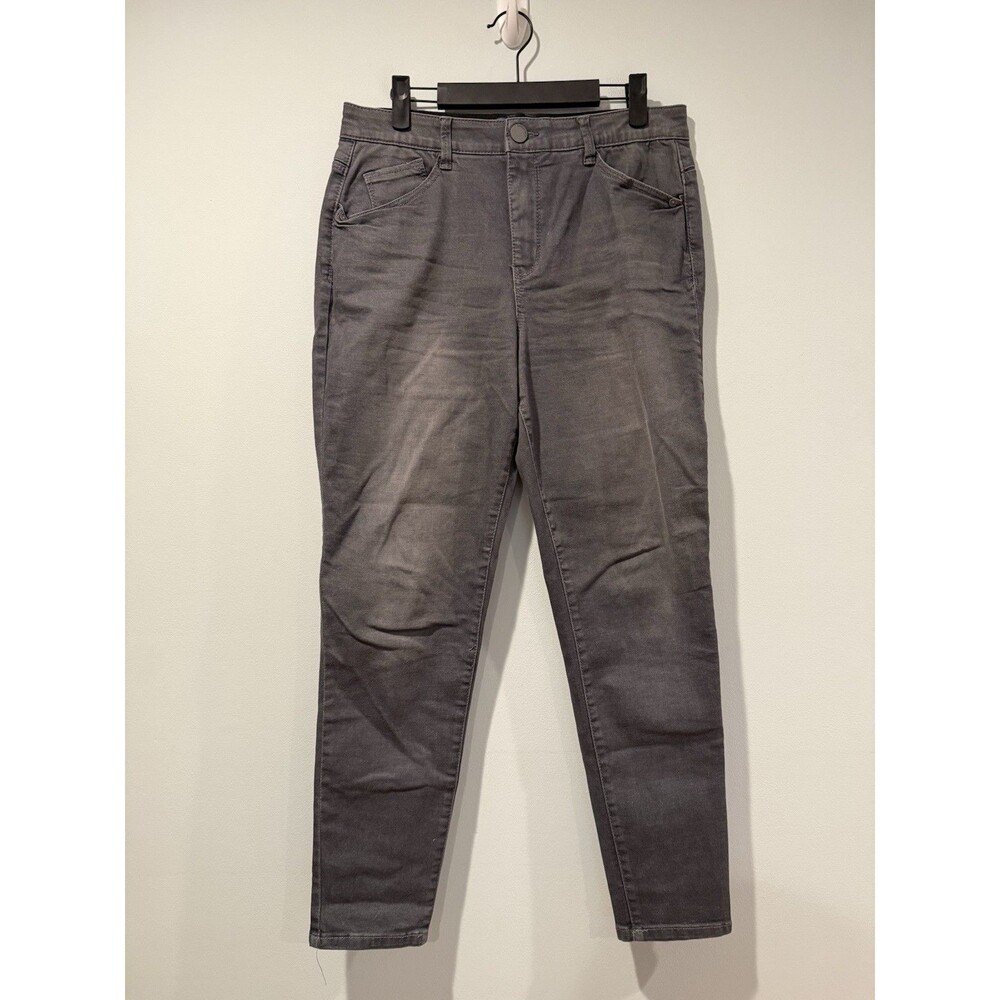 Democracy Absolution Slim Jeans Womens 8 Gray Stretch Travel Minimal Vacation